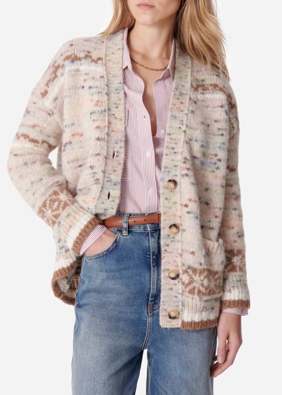 NEW VANESSABRUNO eleonore knit cardigan in aquarelle